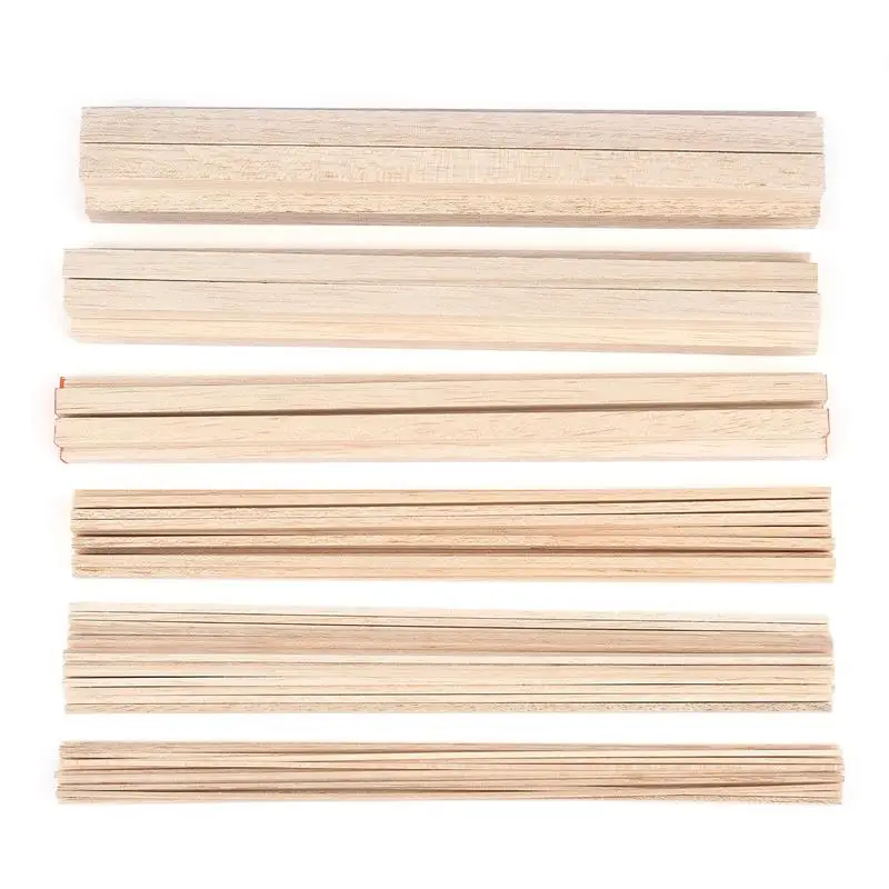 30cm/50cm Long Square Wooden Bar Wood Stick Strips For Airplane Model Building Model Making DIY Handmade Crafts Art Supplies