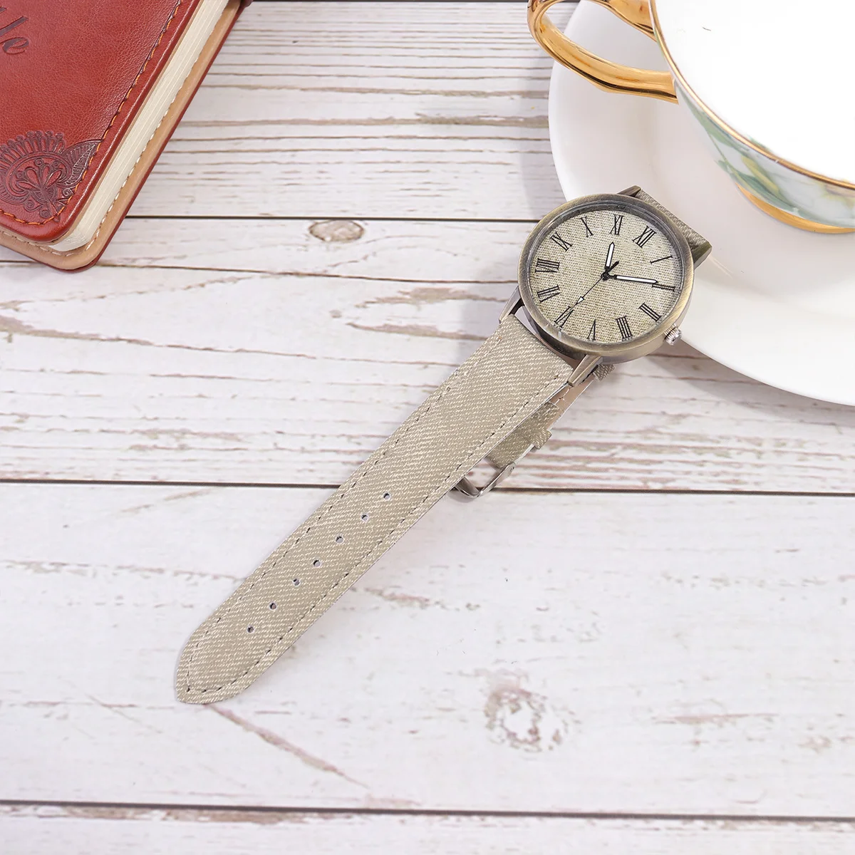 

Canvas Texture Watch Orange Premium Fashion Wristwatch Elegant Quartz Movement Silent Accurate Comfortable Durable