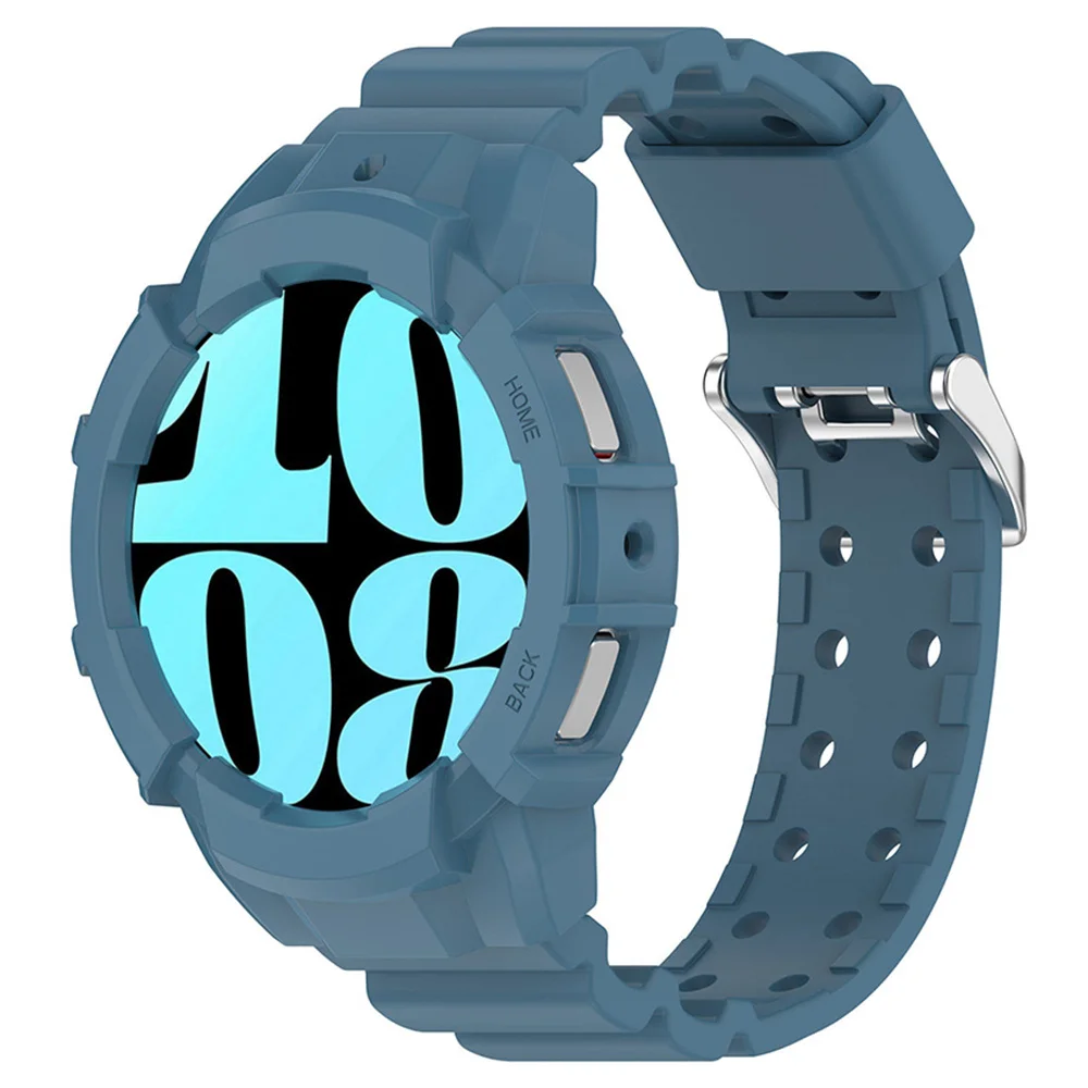 40mm/44mm caso + pulseira para samsung galaxy watch 7 silicone capa protetora pulseira 2 em 1 acessório de relógio inteligente