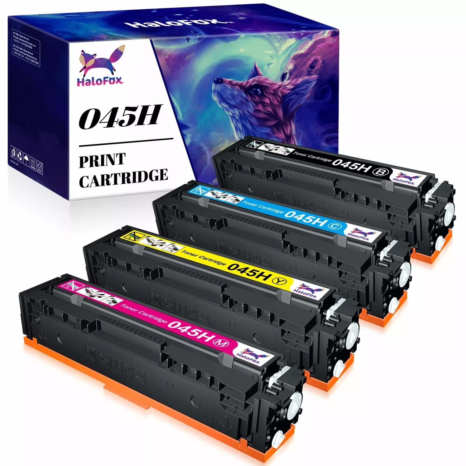 4PACK 045H Toner For Canon 045 H ImageCLASS 1246C001 MF634Cdw MF632Cdw LBP612Cdw