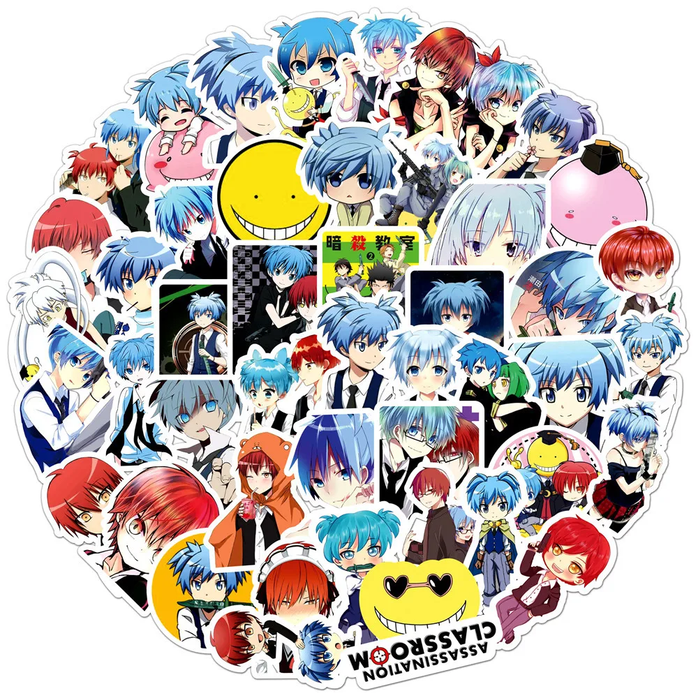 50pcs Assassination Classroom Series Graffiti Stickers Suitable for Helmets Desktop Wall Decoration DIY Sticker Pack Wholesale