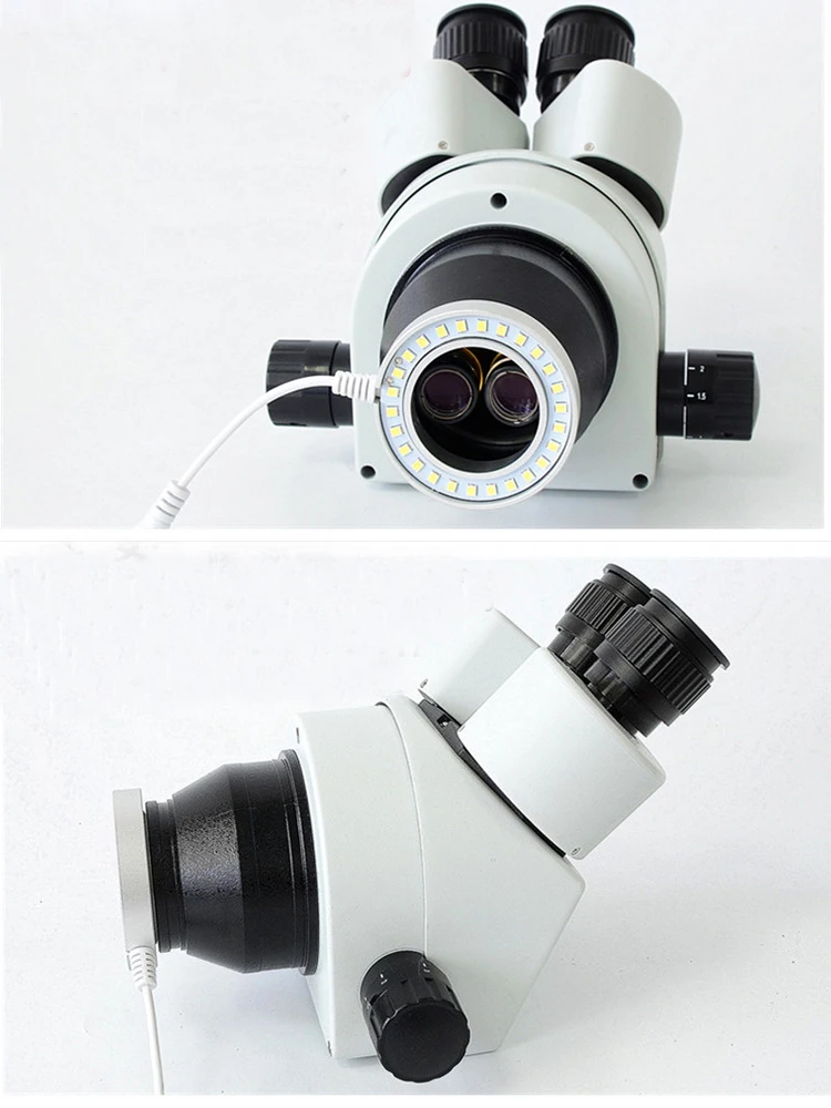 Anillo de luz LED ajustable ultrafino, lámpara iluminadora para microscopio con ZOOM estéreo, enchufe USB, 26 LED
