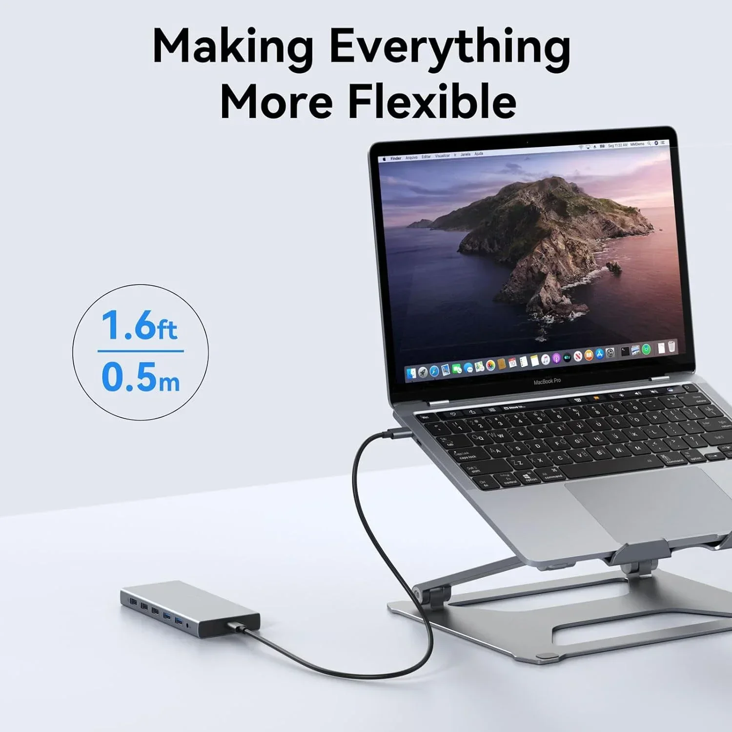 Док-станция USB C для ноутбука, 3 Монитора, 2 дюйма