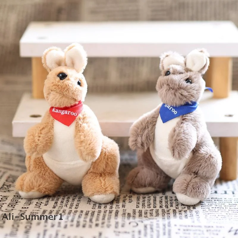 【E】Cute Cartoon Kangaroo Plush Keychain Stuffed Animal Doll Keyring Lovely Bag Pendant Backpack Hanging Decoration Gifts