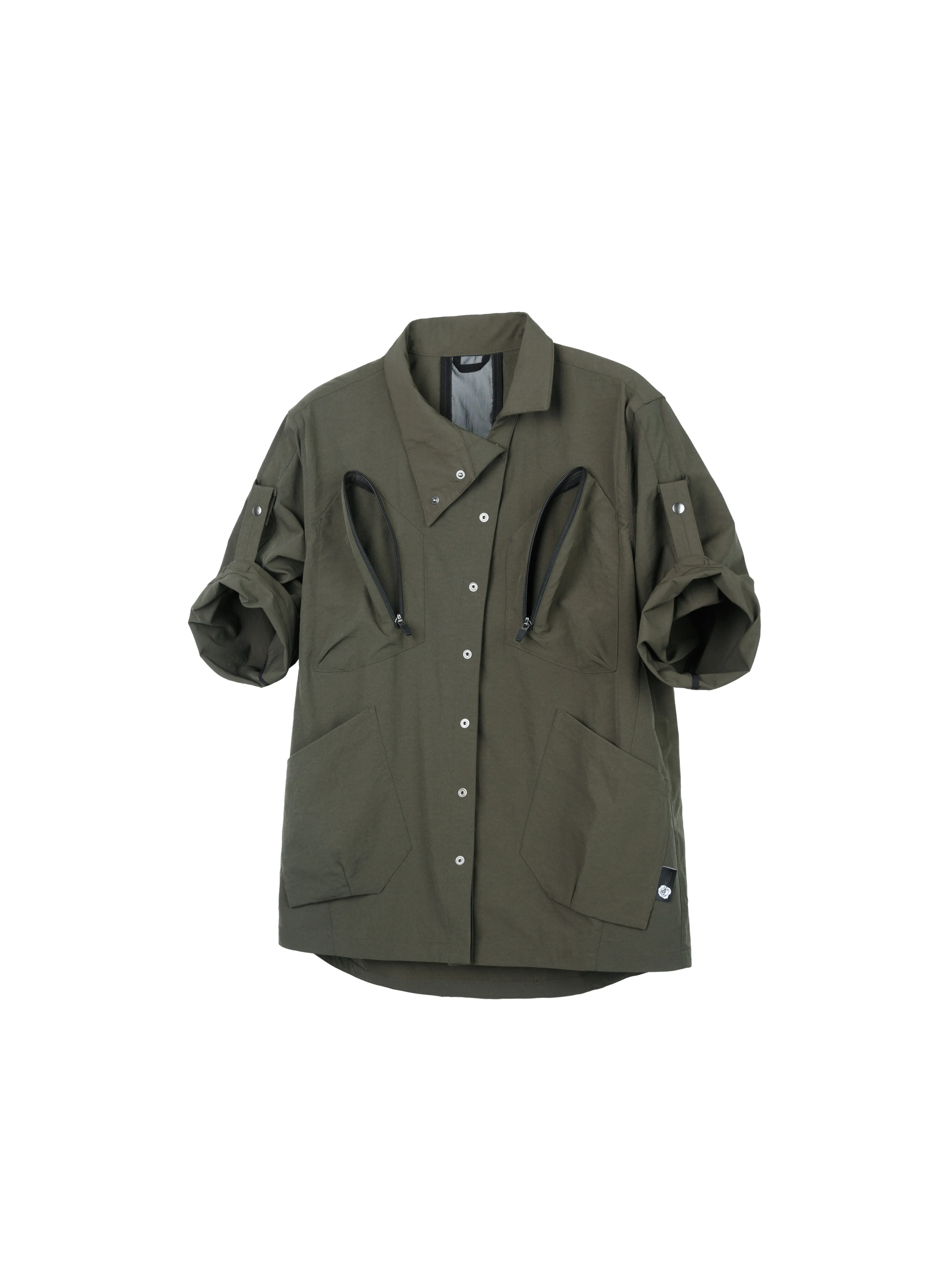 

INCONSTANT 26SS J24E casual three quarter Asymmetrical Collar shirts big pocket work wear fashion street wear