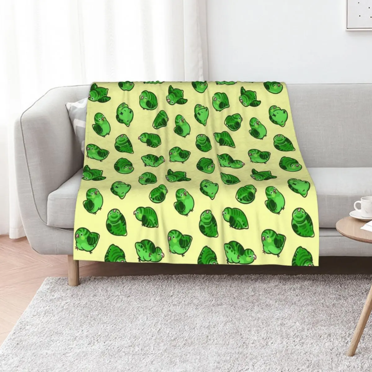 

Linnie Doots - Green on Yellow Throw Blanket Warm Stuffeds warm winter Hairy Blankets