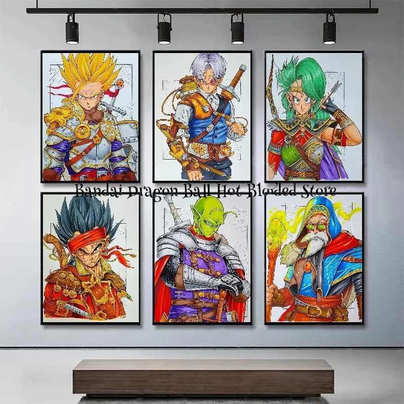 Dragon Ball Decorative Painting Super Saiyan Sun Wukong Vegeta Gohan Japanese Anime Poster Picture Living Room Bedside Art Mural