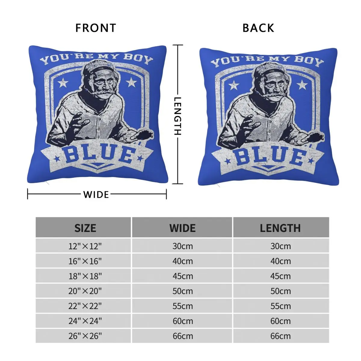Old School You're My Boy Blue Pillowcase Polyester Linen Velvet Creative Zip Decor Home Cushion Case 45x45