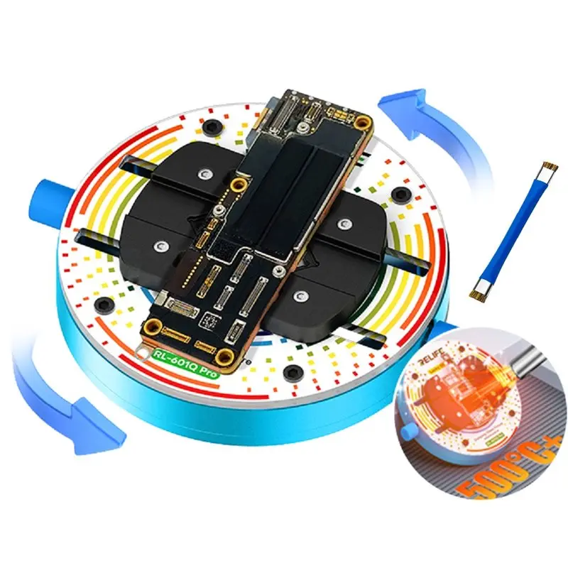 

【АКЦИЯ】RL-601Q Pro 360 ° Вращающееся приспособление для закаленного теплоизоляционного стекла для различных инструментов для ремонта материнских плат мобильных телефонов
