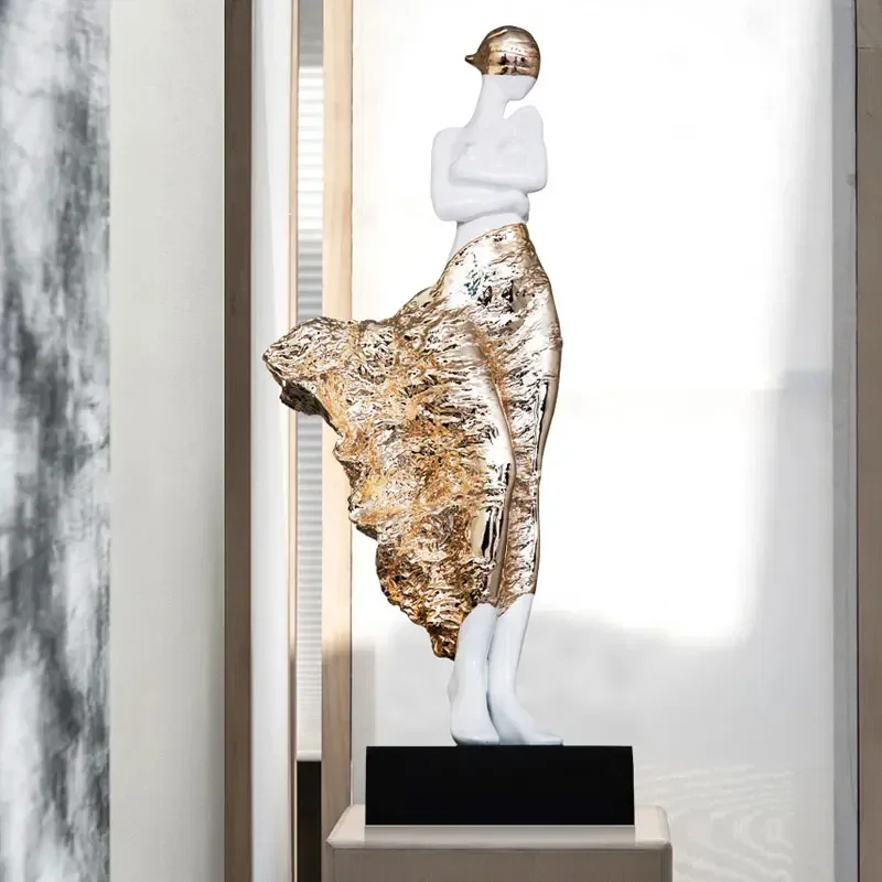 

Beautiful woman figure ornament sculpture living room desktop entrance floor creative home high-end decorative art