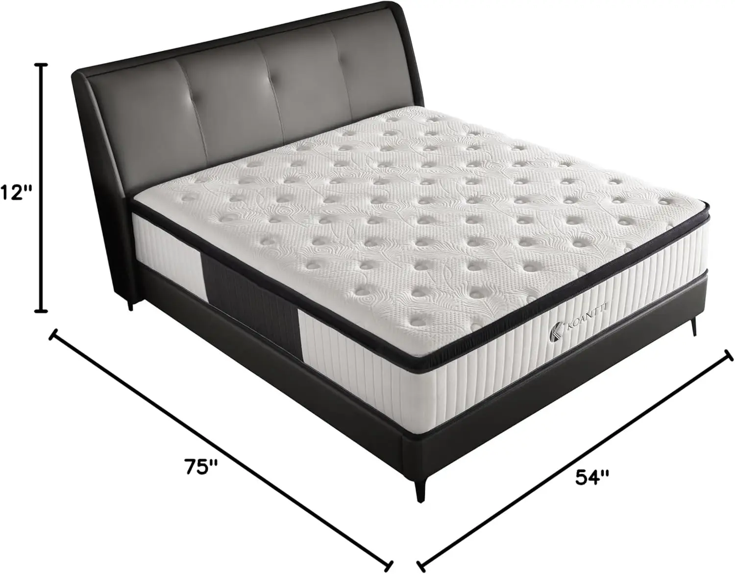 Full Size Mattress 12 Inch Hybrid Full Mattress in a Box with Memory Foam & Individual Pocket Spring for Edge Support