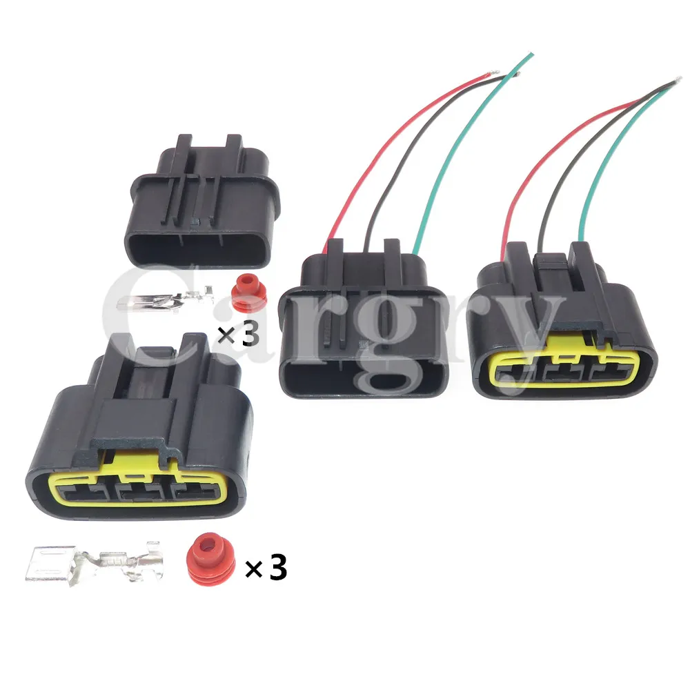 

1 Set 3P QLW-A-B3F-B QLW-A-3F-B Car Electric Fan Socket for Honda AC Assembly Auto Waterproof Wiring Terminal Connector