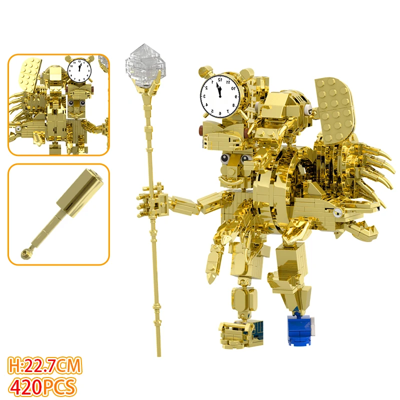 الإيطالية Brainrot Tung Tung Sahur روبوت عصا خشبية اللبنات زخرفة الطوب دمية نموذج للطفل هالوين هدية عيد ميلاد #5