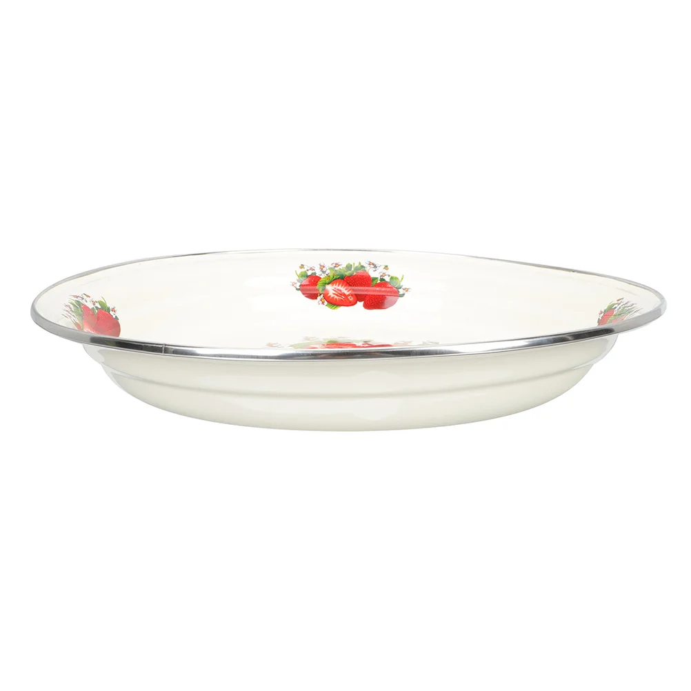

Vintage Enamel Snack Plate Light Stable Material Decorative Food Tray Enamelware for Spring Festival Thanksgiving Home Serving