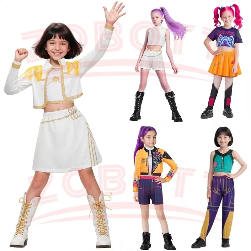 

l2025l Новый фильм K-Pop Mira Rumi Zoey Jinu Охотники на демонов Косплей Костюм для девочек и мальчиков Хэллоуин Сцена 3D Печатный узор Роль Pl