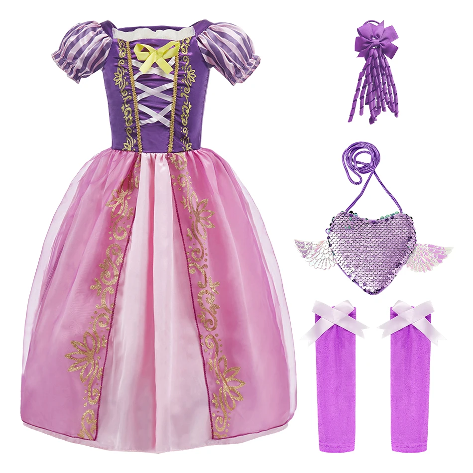 Girls Clothes Child Rapunzel Dress Up Kids Halloween Belle Princess Dresses Sets Baby Girl Christmas Party Cinderella Costumes
