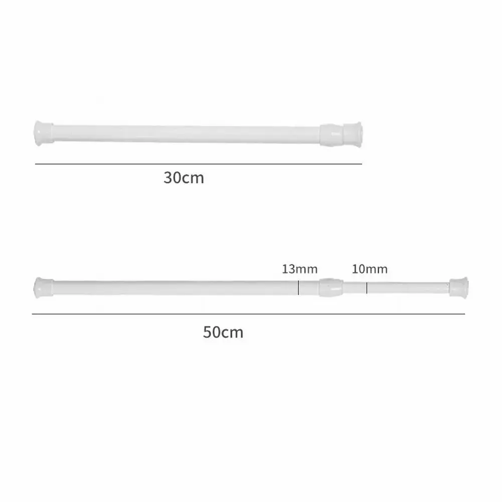 Curtain Rod Curtain Rail Pole Easy-installtion Metal No Punching Telescopic Rod White 30-50cm/40-70cm/60-110cm