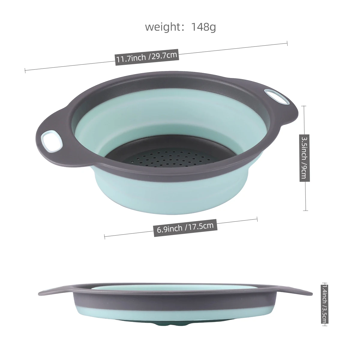 Colander collapsible, Colander Strainer Over The Sink Vegetable/Fruit Colanders Strainers with Extendable Handles