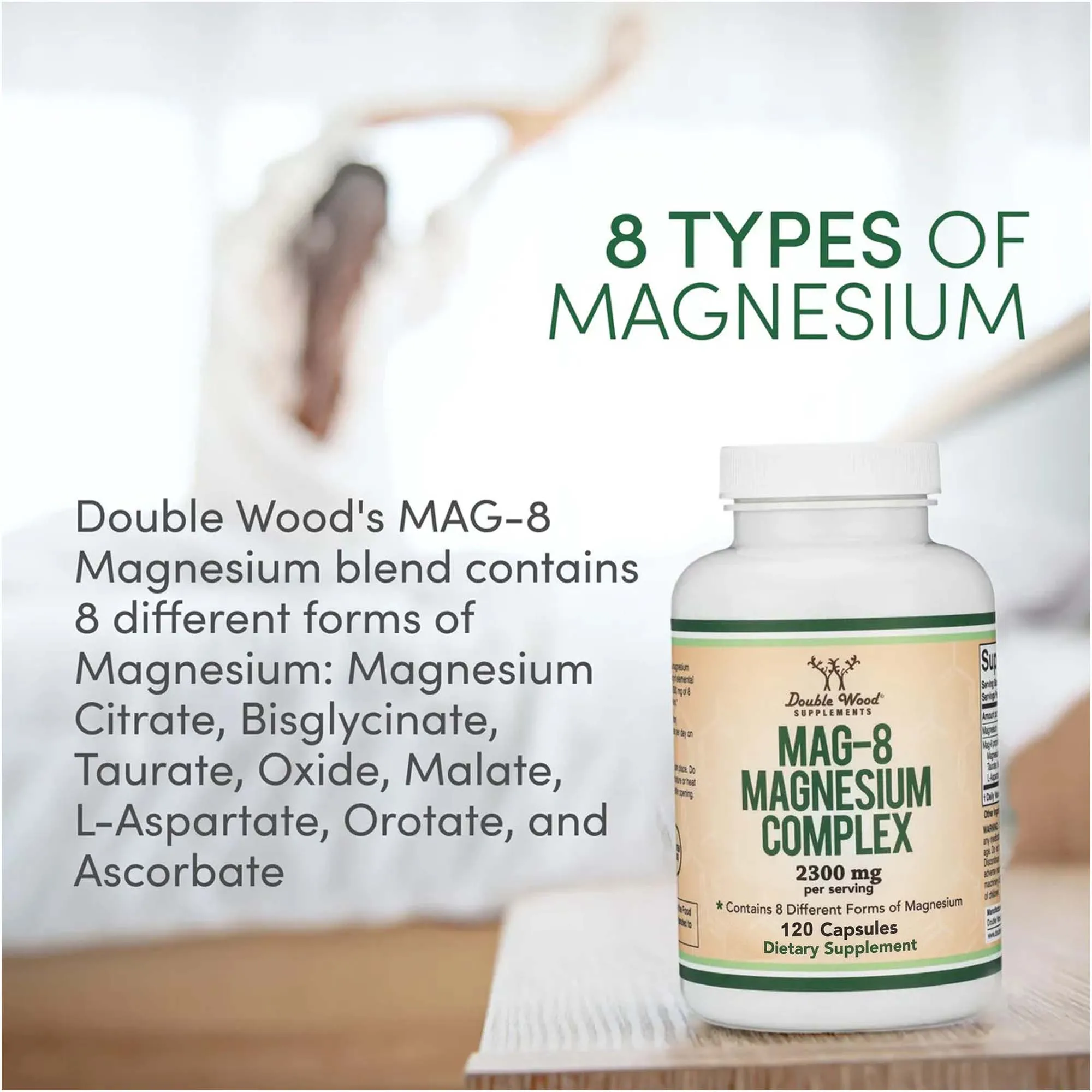 MAG-8 Magnesium Complex - Promote Bone and Muscle Health, Provide Comprehensive Support for Bodily Functions, Non-GMO