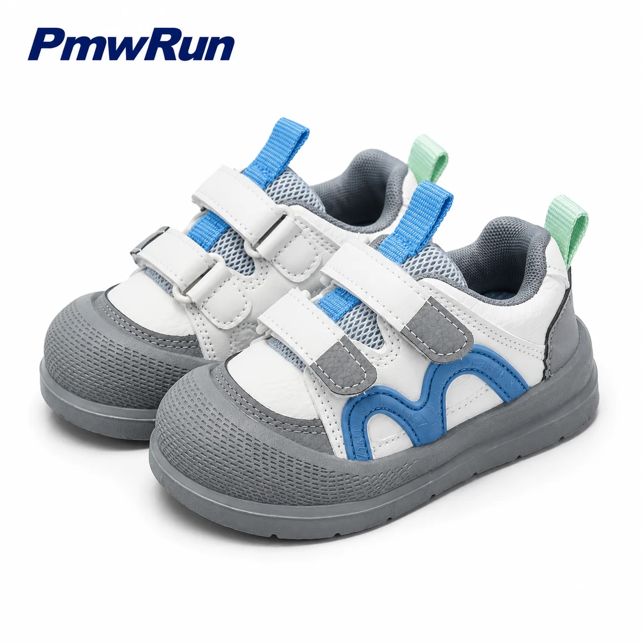 PU Leather Sport Shoes For Children Mesh Breathable Boy's Girl's Running Footwear Anti-slippery Outdoor Kid's Sneakers