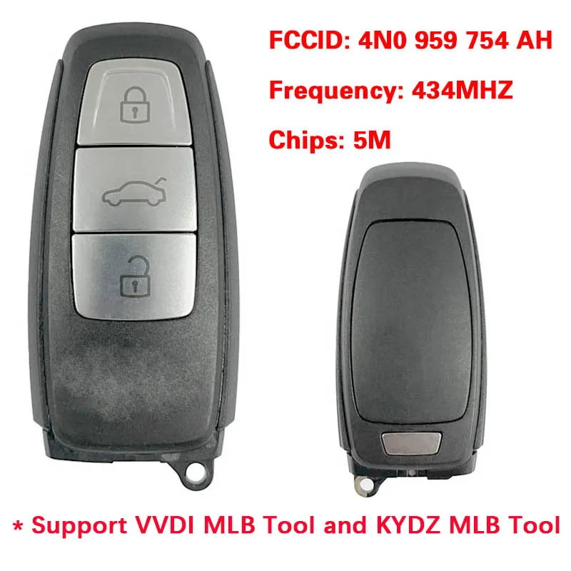 

CN 008194 MLB-Key оригинальный 3-кнопочный чип 434 МГц 5 м для Audi A8 2017-2021 Smart Remote Control FCC ID 4N0 959 754 AH Keyless Go