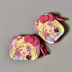 Kawaii Anime Sailor Moon Airpods 1/2 Protective Case Cartoon Print Airpods Pro 2 Wireless Bluetooth Earphone Case Practical Gift