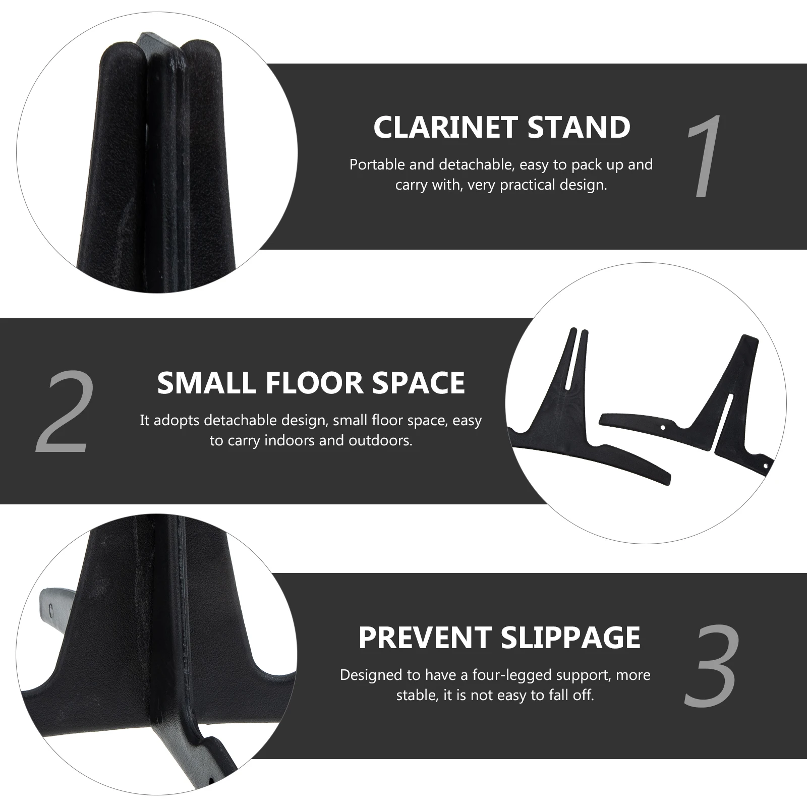 

Brackets Clarinet Stand Detachable Stands Accessories Small Musical Instrument Black Brass