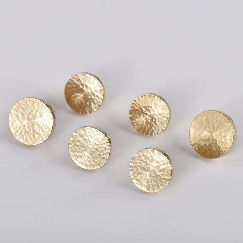 1pcs Light luxury Nordic style modern simplicity Handmade Brass Round  Pull Handles