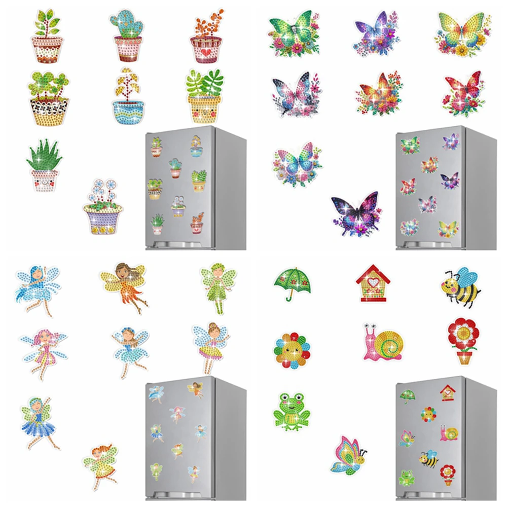 8 teile/satz Diamant Malerei Magnete für Kühlschrank Diamant Kunst Kühlschrank Magnete für Erwachsene Diamant Kunst Kühlschrank Magnete Kits
