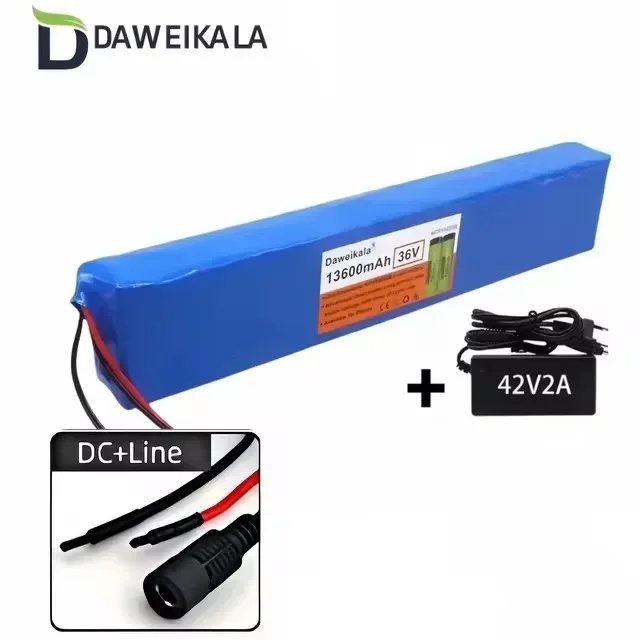 36V10S4P 13.6Ah high-power battery original 18650 lithium-ion battery pack suitable for 42V2A charger, with BMS protection board