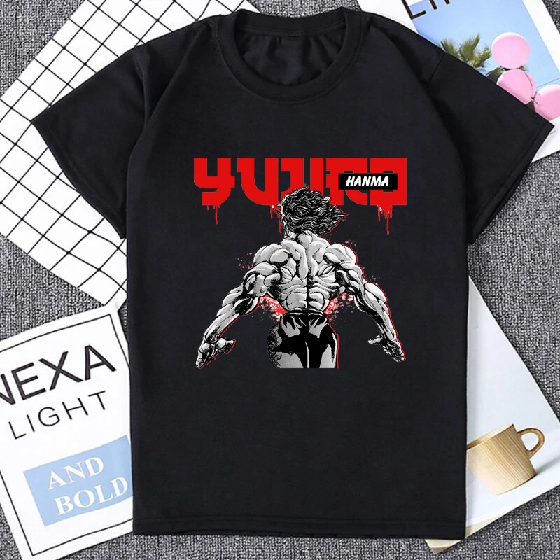 Fighting Animation Baki Anime T Shirt Japan Manga Tshirt Men Clothes Yujiro Hanma Graphic Tops Summer Streetwear Harajuku Tees