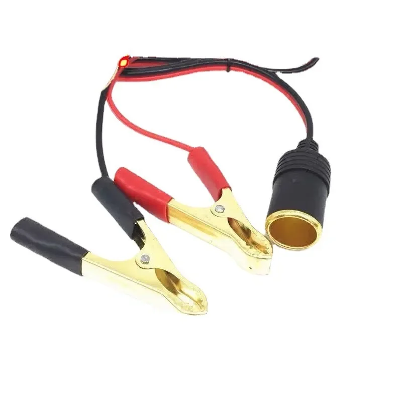 12V 24V car high power pure copper battery with clip cigarette lighter female socket 12V 24V volt 220W car socket plug