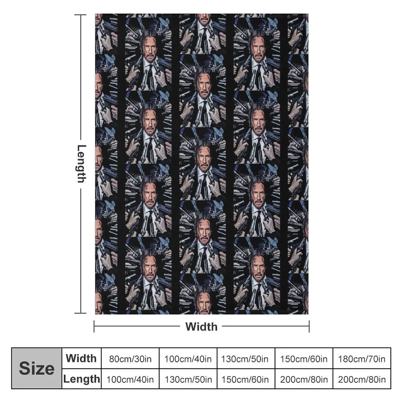 John Wick Throw Blanket Plaid on the sofa Bed Fashionable Blankets