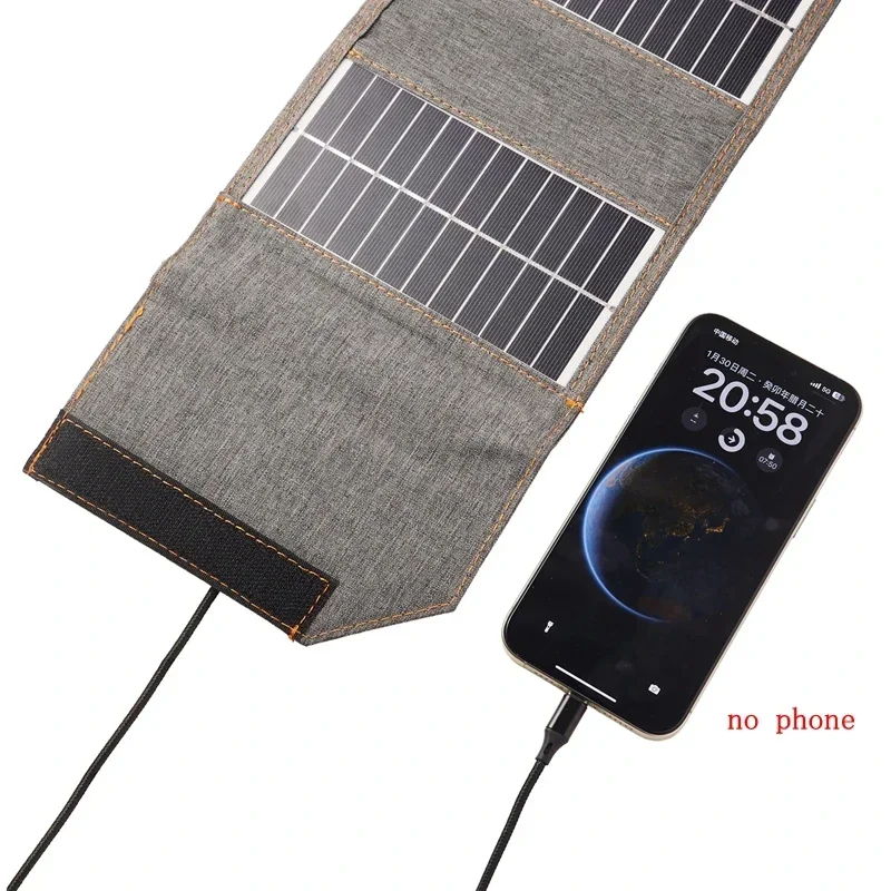 Imagem -03 - Painel Solar Portátil Dobrável Carregador Usb Carregador Solar Celular Banco de Energia do Telefone ao ar Livre para Acampar Caminhadas em Cabo 80w 130w 5v