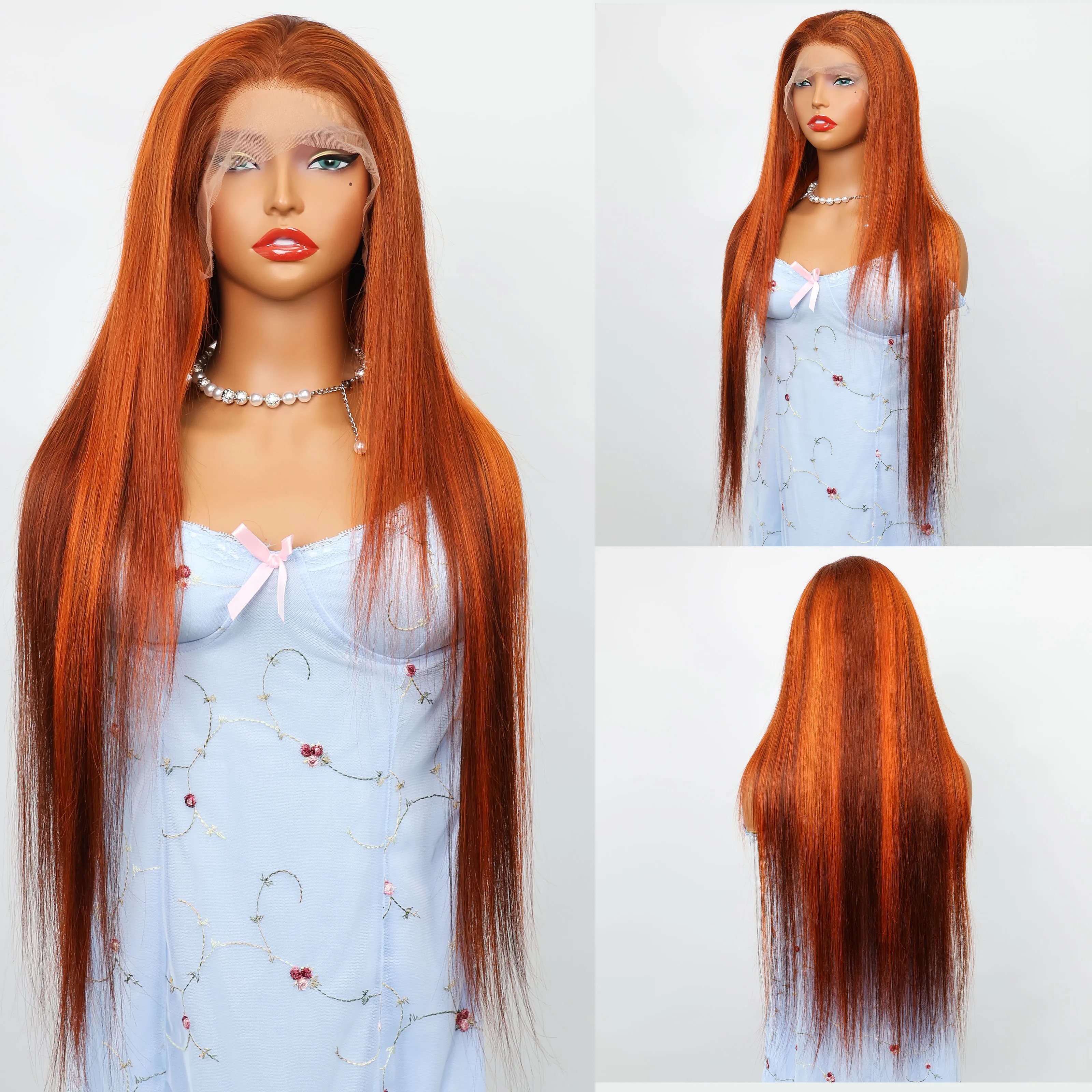 

Bone Straight 4350 Ombre 13x6 HD Lace Front Wig Highlight Blonde Colored Brazilian Human Hair Wigs for Women Pre Plucked