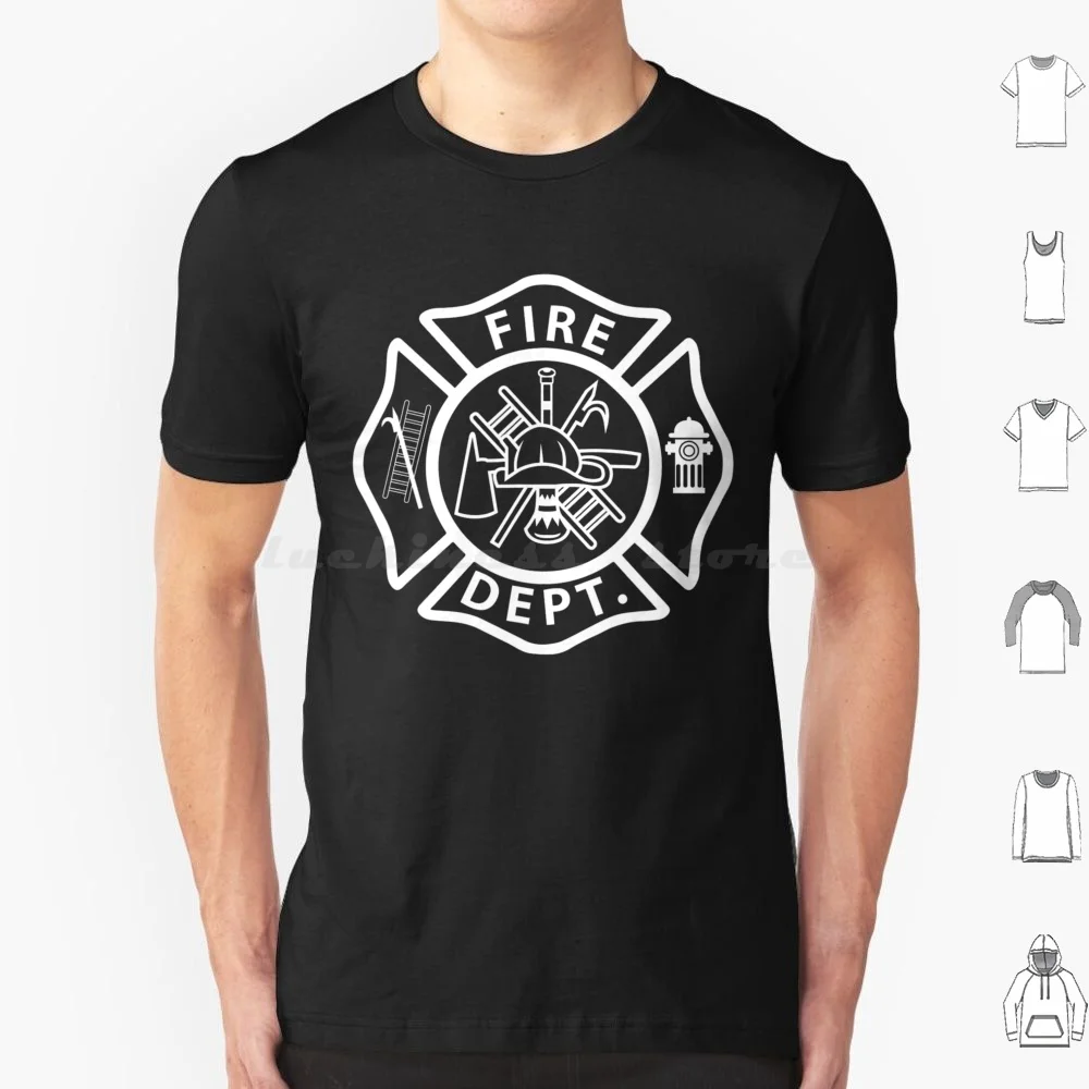 Fire Department Logo Uniform Fireman Symbol Firefighter Gear T Shirt Big Size 100% Cotton Christmas Xmas Funny Christmas Funny