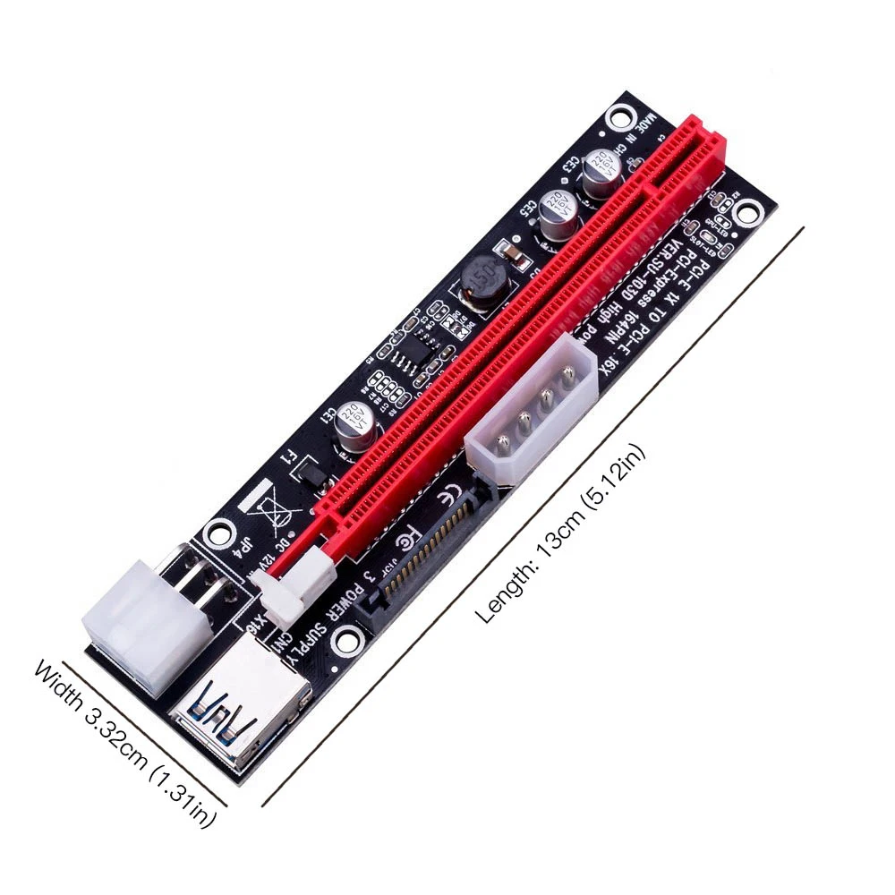 Usb 3.i-e riser ver 009s express vergoldet 4 kondensatoren pci-e gpu adapter 6-polige schnitts telle blau gpu extender riser karte stabil