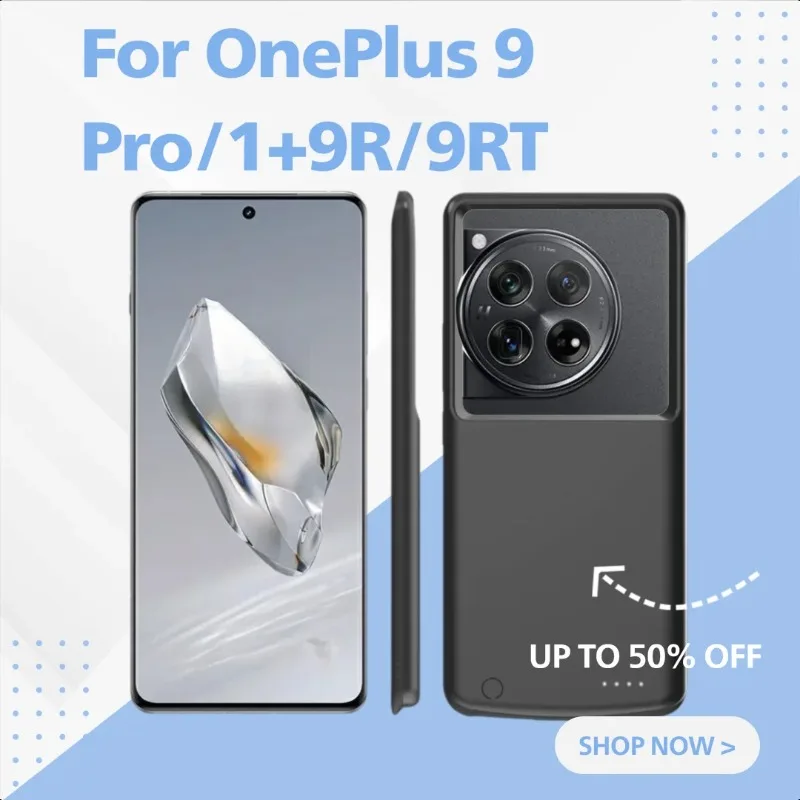 

For OnePlus 9 Pro/1+9R/9RT Phone Battery Case 1+8T Portable Power Case Large Capacity Power Bank
