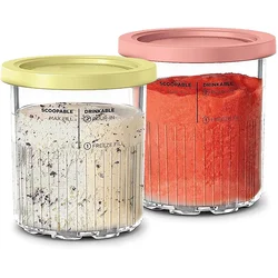 For Creami Deluxe 11-In-1 XL Family Size NC500/NC501 Pints 24 Oz - Dishwasher Safe, , Leak Proof 2 Pcs