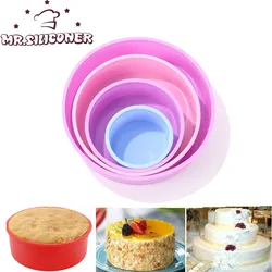 Molde de silicona para hornear pasteles de cumpleaños, utensilios de cocina para hornear, 4/6/810 pulgadas