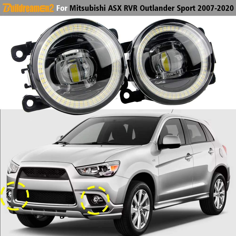 

2 Pieces Car LED Angel Eye Fog Light DRL Fog Daytime Running Lamp 30W 6000LM For Mitsubishi ASX RVR Outlander Sport 2007-2020