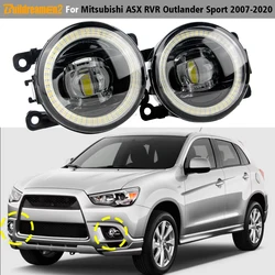 2 Pieces Car LED Angel Eye Fog Light DRL Fog Daytime Running Lamp 30W 6000LM For Mitsubishi ASX RVR Outlander Sport 2007-2020