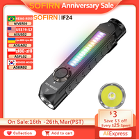 ($6 OFF:KRAE0056)Sofirn IF24 RGB Powerful 2000Lm Flashlight 18650 Rechargeable Rotary Switch Torch with Magnetic Tailcap