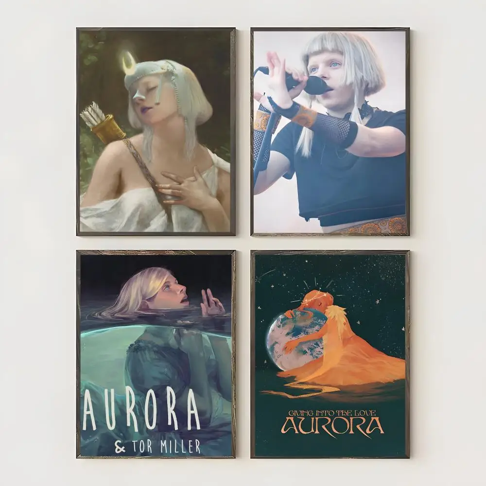 Popular Singer A-AURORA Painting Calligraphy Waterproof Canvas Art Wrinkle Free Wall Hanging For Home Living Room Bedroom Decor