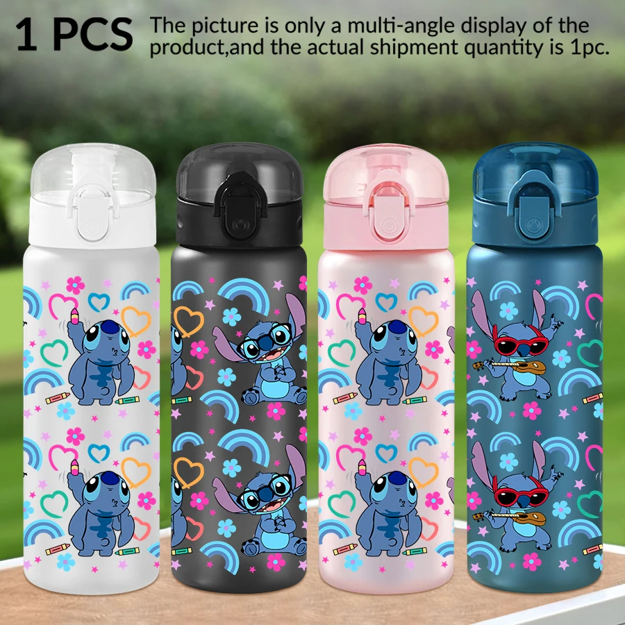 

1Pc Disney Stitch Rainbow Pattern 26oz Plastic Water Bottle Outdoor Sports Water Cup Birthday/Back To School Gift