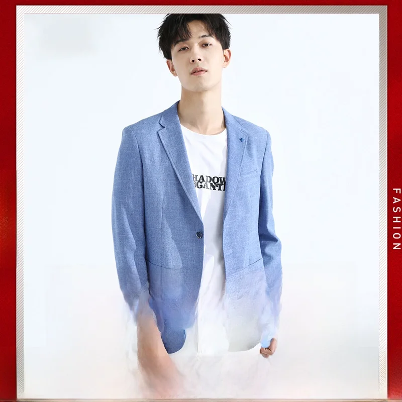 

Мужской модный приталенный пиджак для повседневного и делового стиля, с длинным рукавом, весенне-осенний, на каждый день