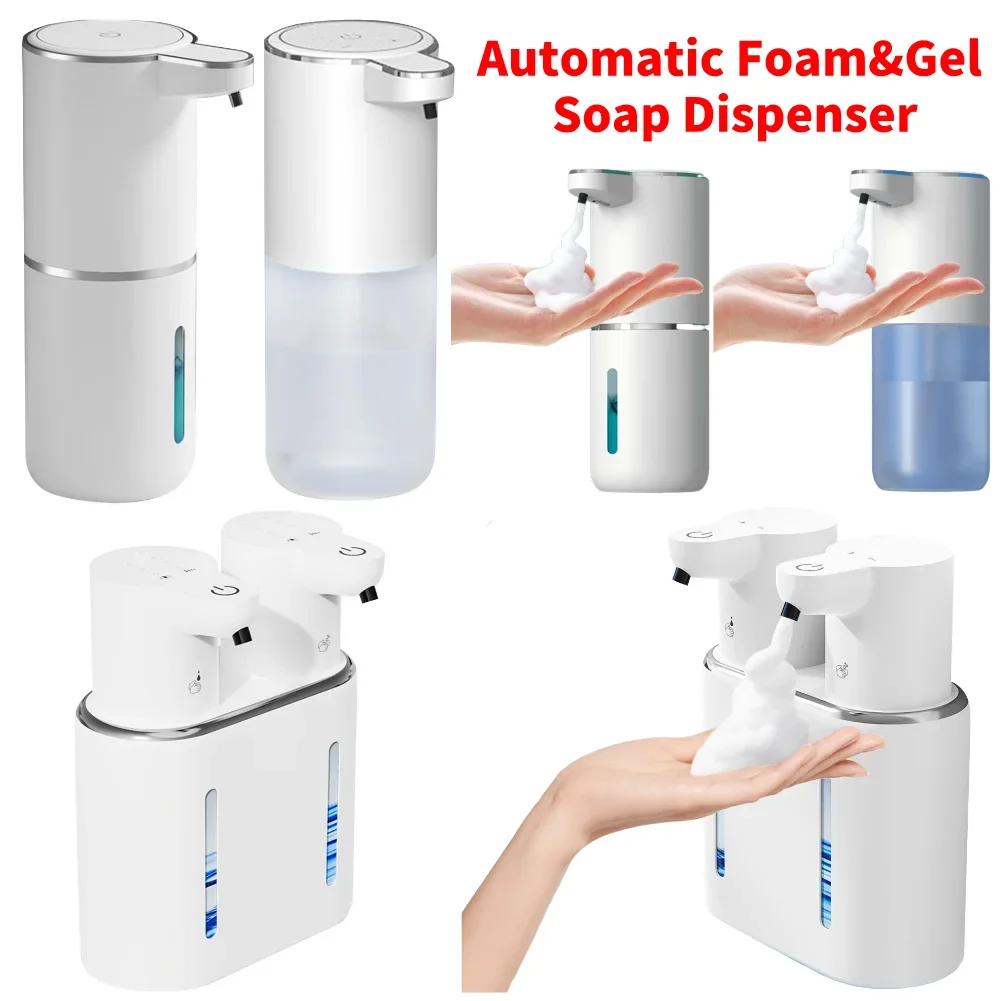 

400ML Infrared Liquid Soap Dispenser Waterproof Electric Hand Sanitizer Dispenser with 4-Level Adjustable Foam Bathroom Supplies