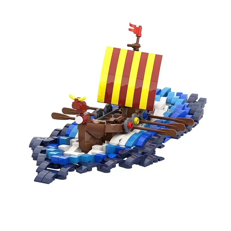 

MOC Medieval Military Wars Pirate Dragon Ship Viking Wave Boat Building Blocks Set Figures Boat Sailboat Toy For Children Gift