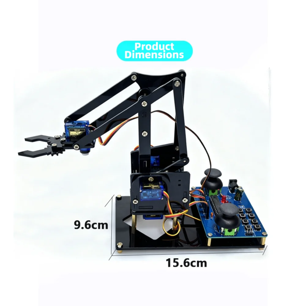 DIY Black Robotic Arm Construction Kit - Learn Welding, Basic Electronics, Circuit Design & Control, Perfect for STEM Projects, Maker Education, Beginners Tech Gift image 6