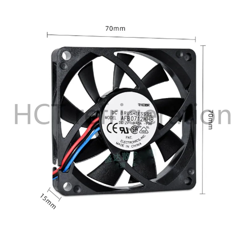 Original 100% Working AFB0712HHB 0.45A 5.4W 4300RPM 37.54CFM 5.33 mmH2O 0.210 IN H2O 38.5DBA cooling fan